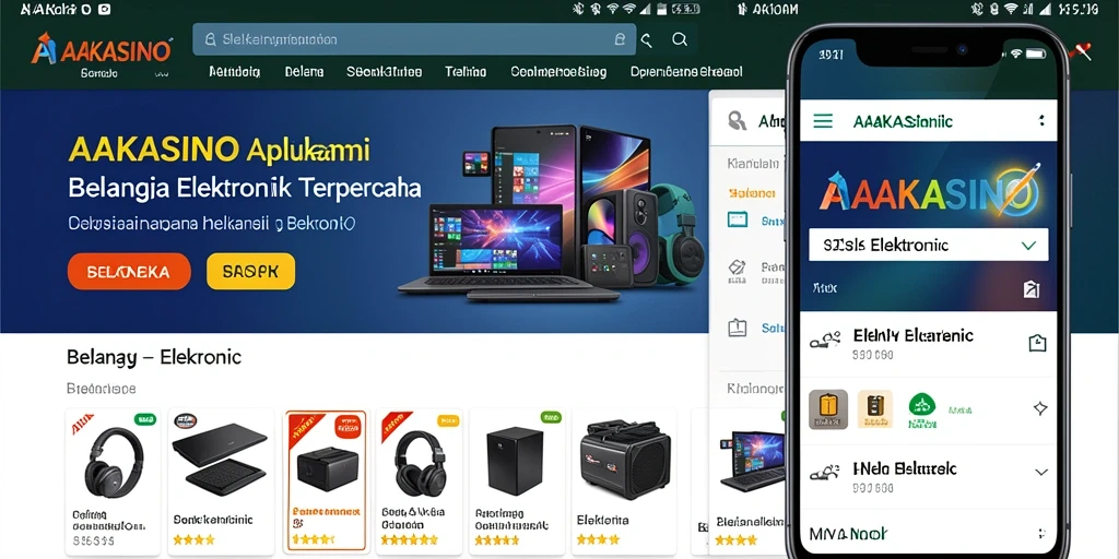 Antarmuka aplikasi AAKASINO dengan fitur belanja elektronik yang lengkap.