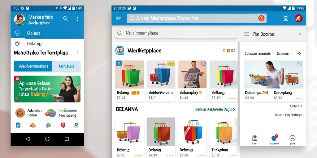 Tampilan antarmuka menarik dan fungsional dari F08 Marketplace.