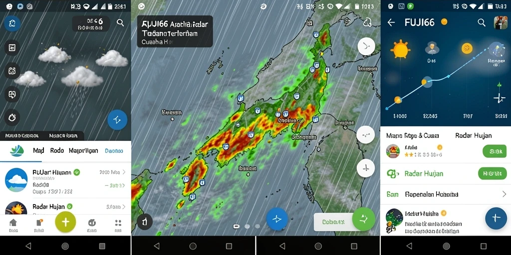 Antarmuka FUJI66 menampilkan data radar hujan secara real-time dan interaktif.