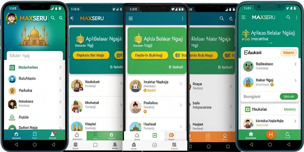 Antarmuka aplikasi MAXSERU yang ramah pengguna untuk belajar Ngaji.