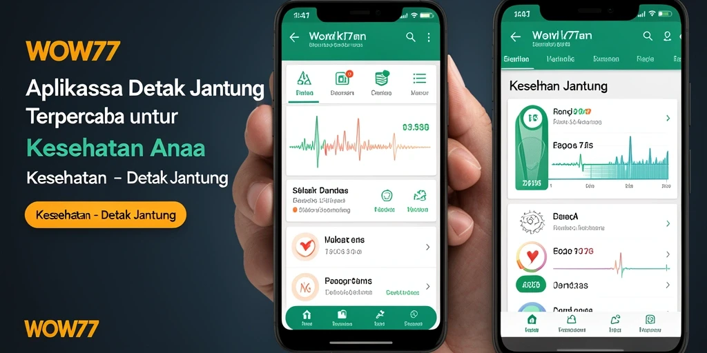 Tampilan antarmuka WOW77 untuk pemantauan detak jantung yang user-friendly.