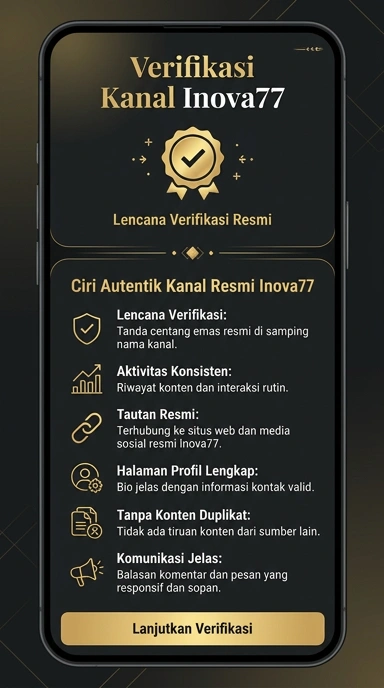 Tampilan kanal resmi inova77